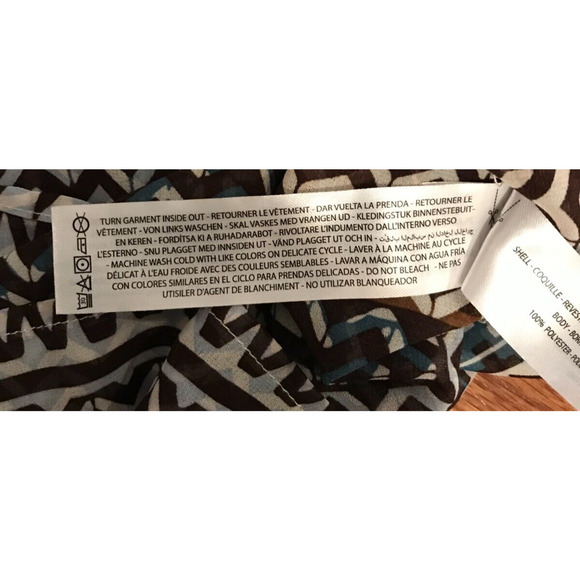 Ariat Aztec Print Sheer V-Neck Blouse with Beaded Neckline - Size Large - Picture 10 of 12